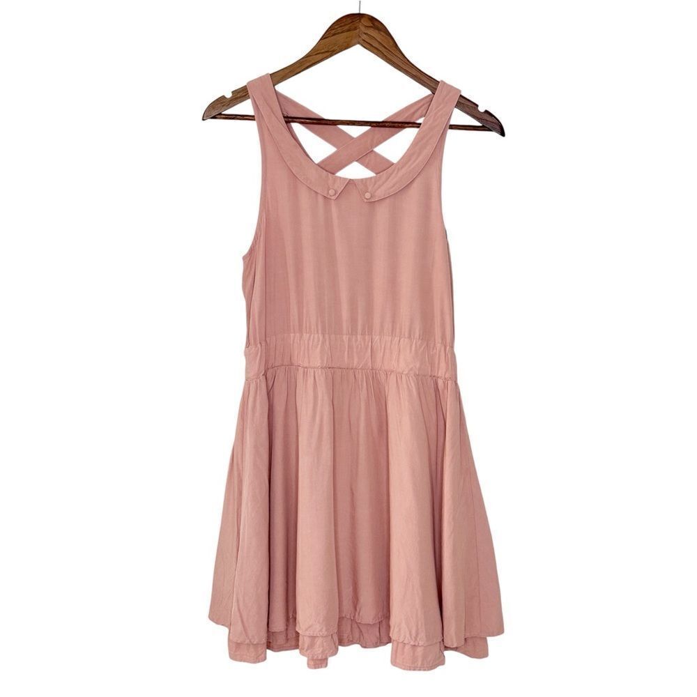 Moussy Pink Sleeveless Fit Flare Dress Small
